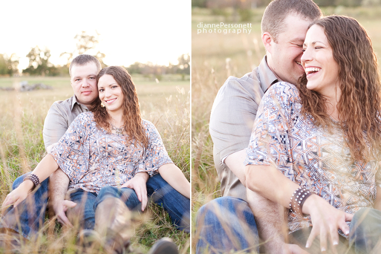 charlotte engagement photos in a field