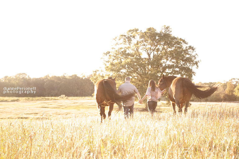 engagement session in a field, charlotte