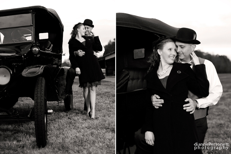 charlotte vintage engagement session 