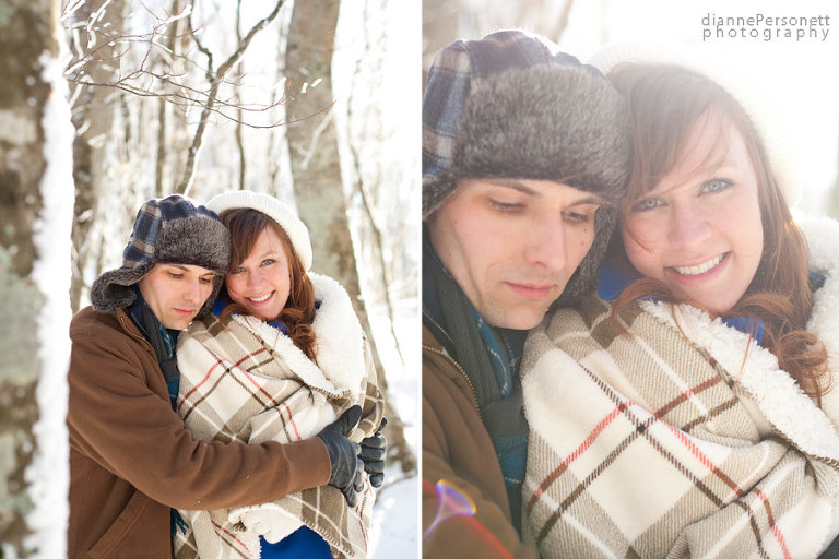 banner elk wintery and snowy engagement photos