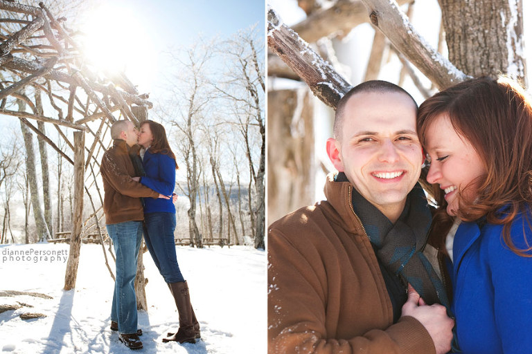 boone wintery and snowy engagement photos