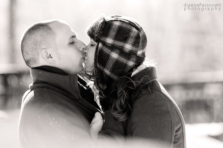 boone wintery and snowy engagement photos