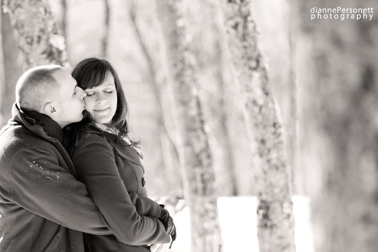wintery and snowy engagement session