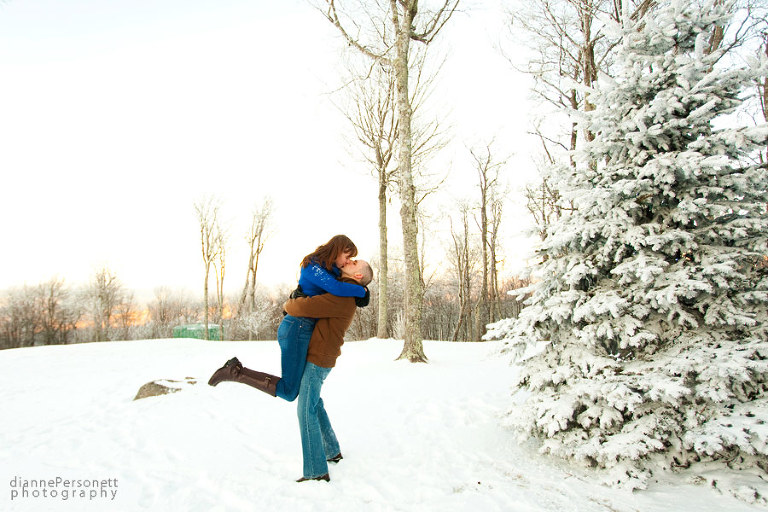 banner elk wintery and snowy engagement photos