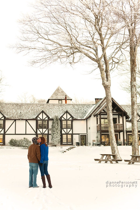 charlotte wintery and snowy engagement photos