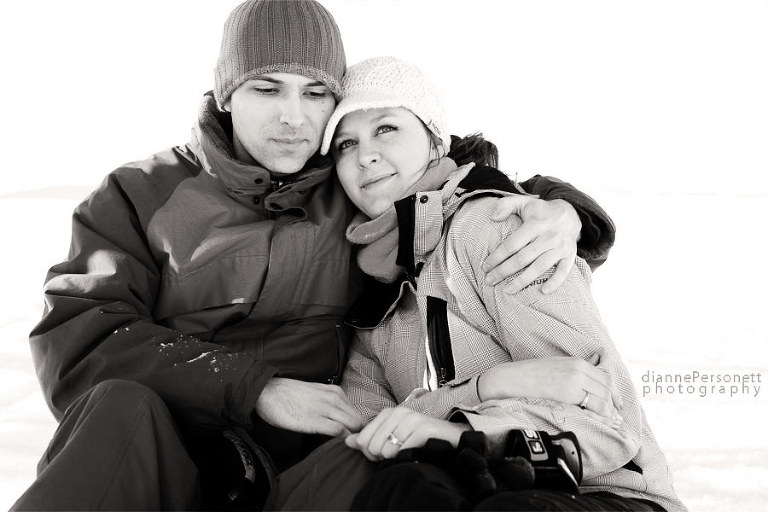 NC skiing engagement session