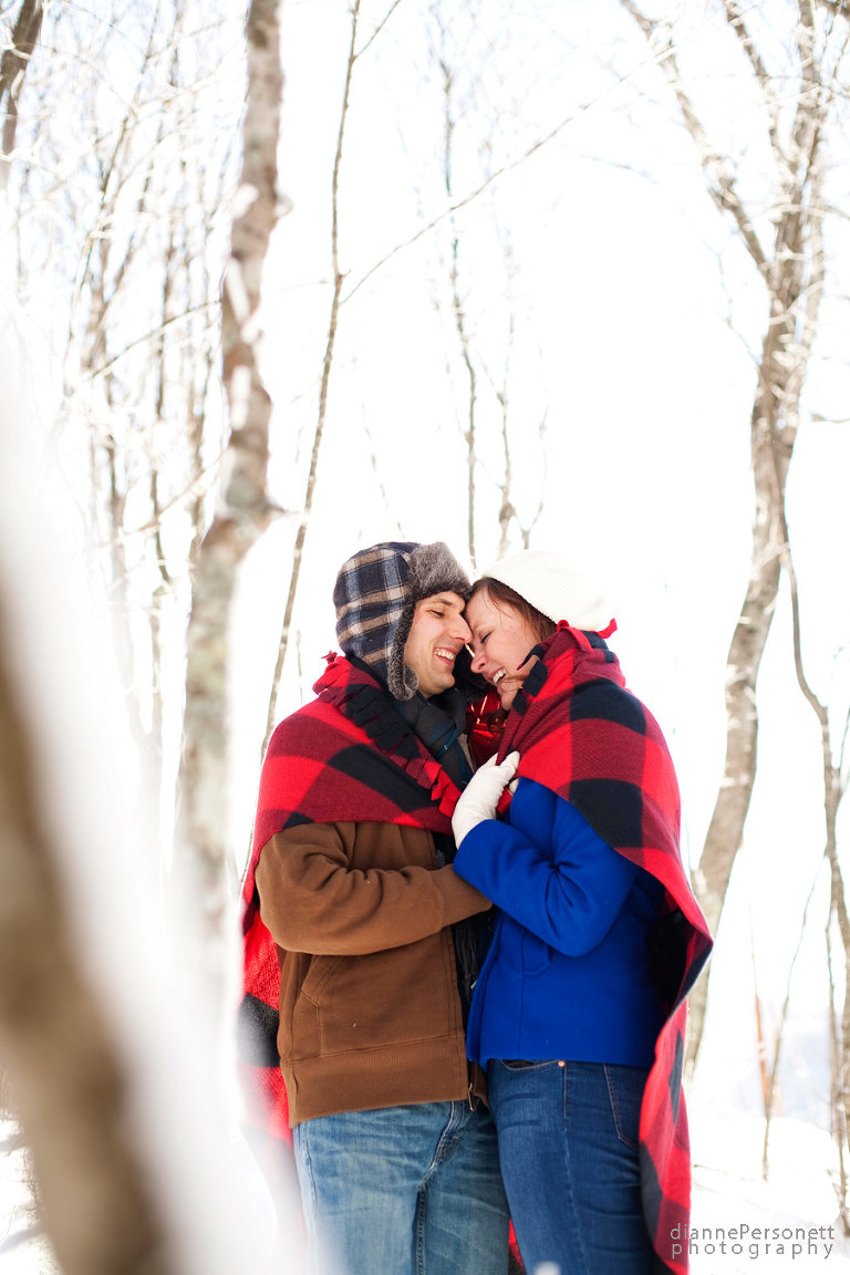 banner elk winter and snow engagement photos