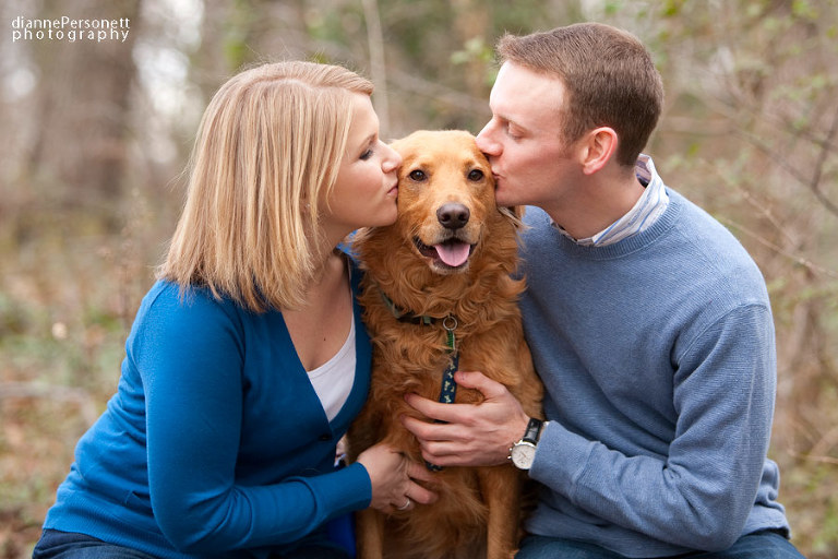 Charlotte engagement photos with a dog