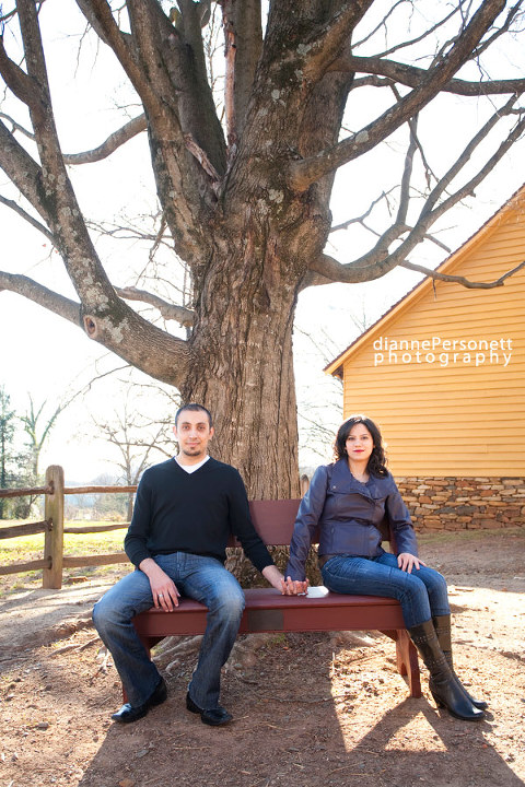 winston-salem old salem engagement photos