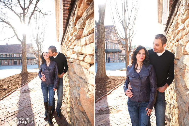 winston-salem old salem engagement photos