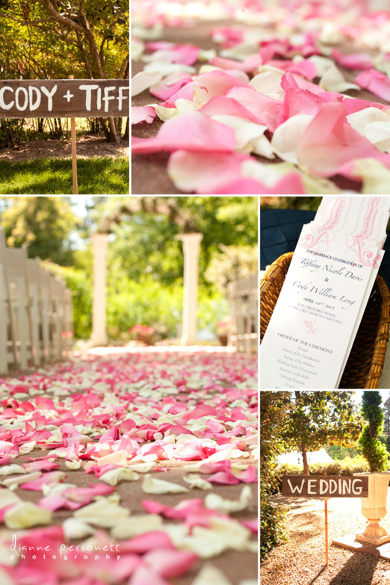 wedding photos at the Orchard house concord nc