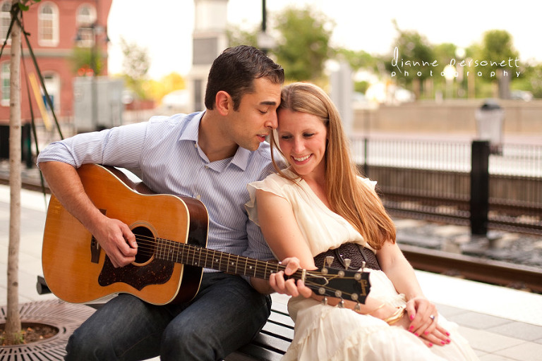 Uptown Charlotte NC engagement portraits