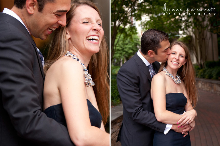 Engagement photos at The Green uptown Charlotte