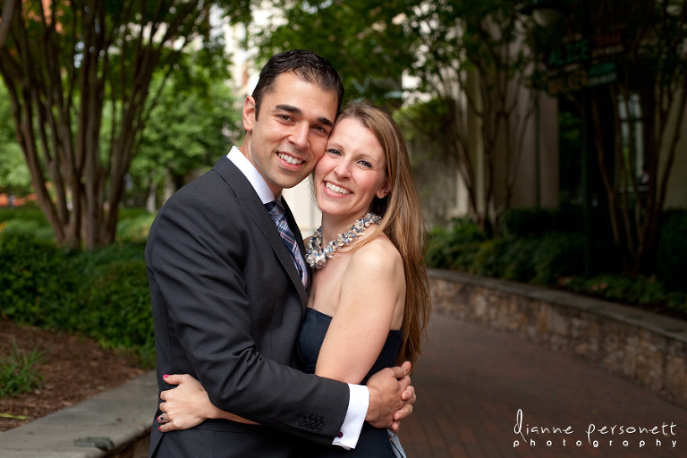 Engagement photos at The Green uptown Charlotte