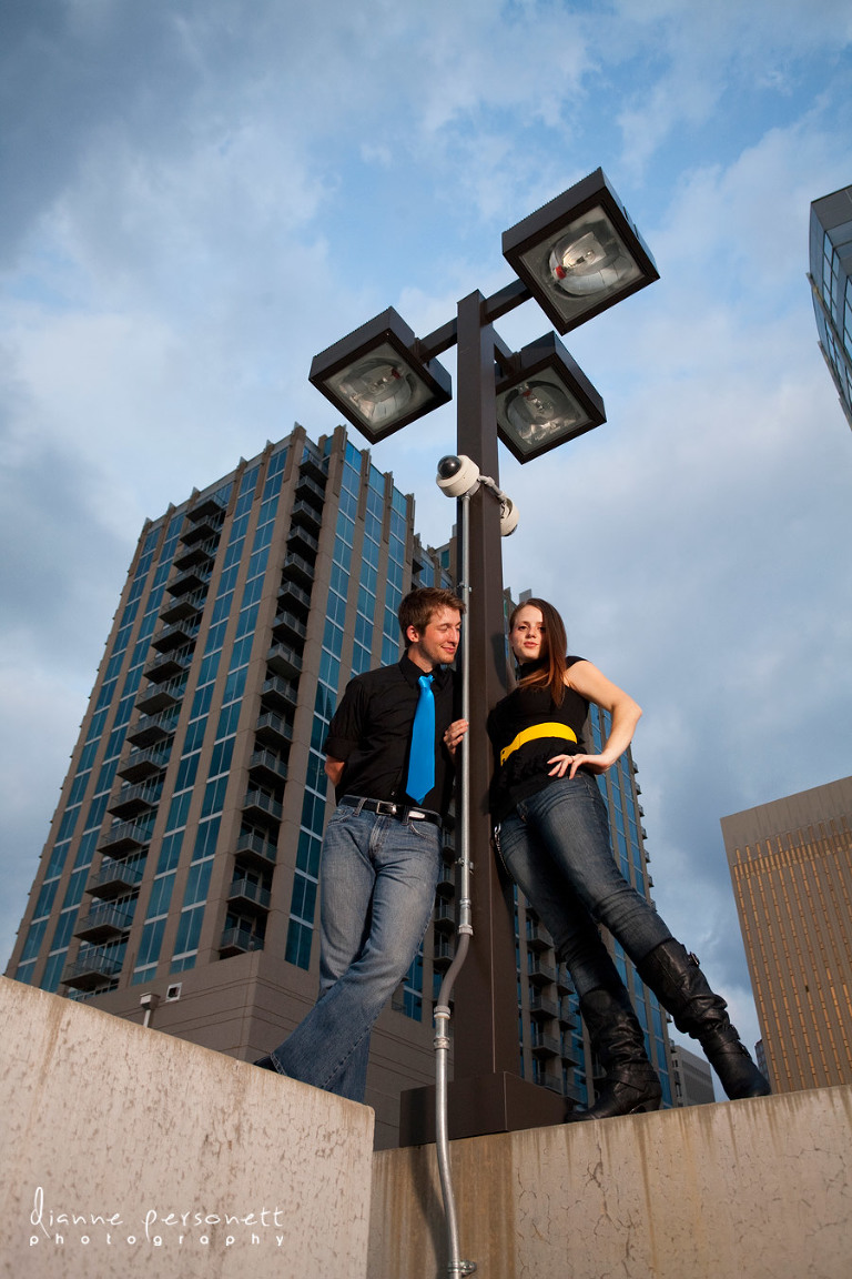 Engagement photos with a city/urban feel in Charlotte