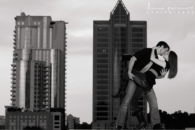 Engagement photos with a city/urban feel in Charlotte