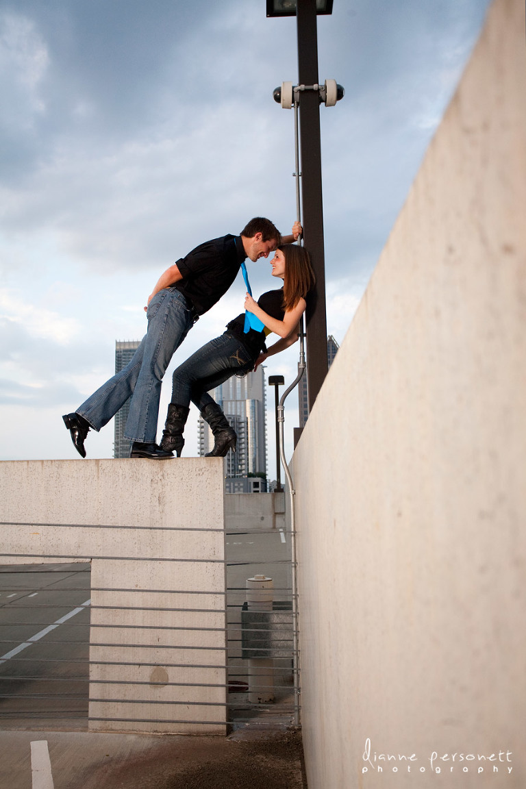 Engagement photos with a city/urban feel in Charlotte