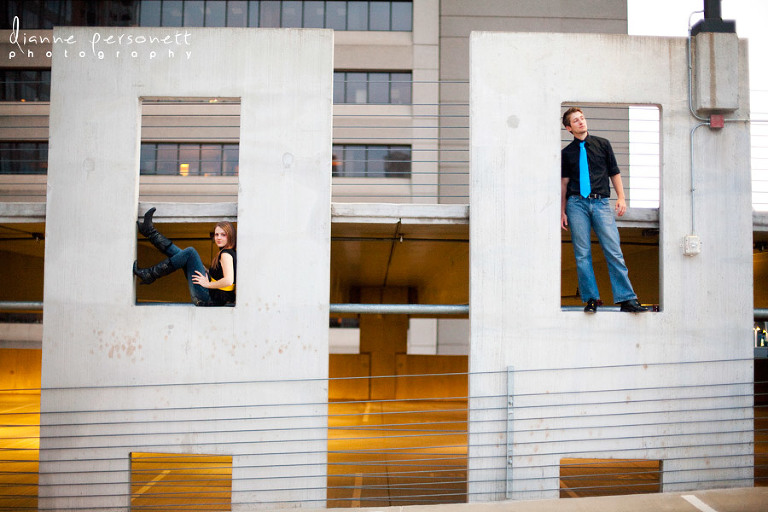 Engagement photos with a city/urban feel in Charlotte