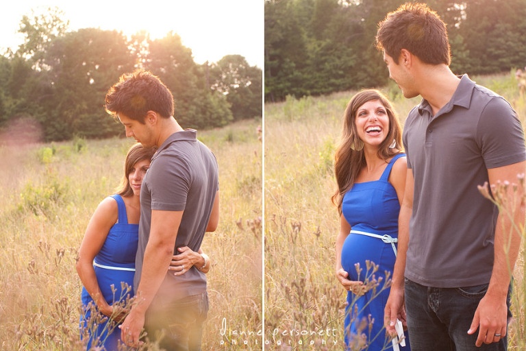 maternity photos in a field