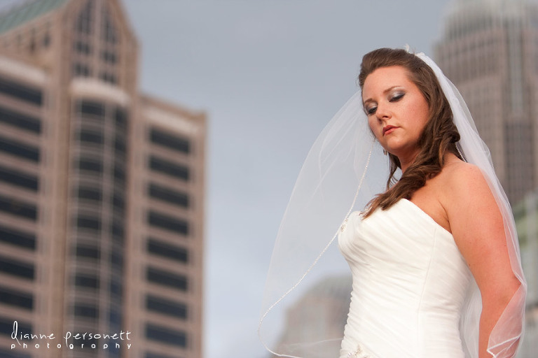 Uptown Charlotte bridal session photos