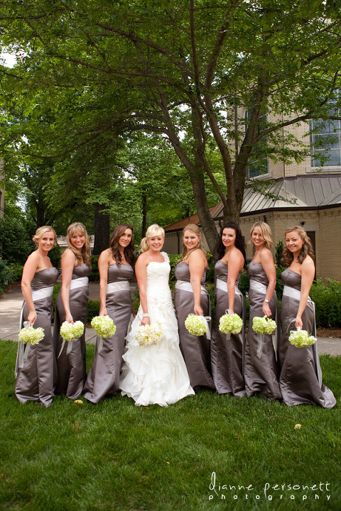 St.Patrick's Church Charlotte wedding photos, grey and green wedding colors