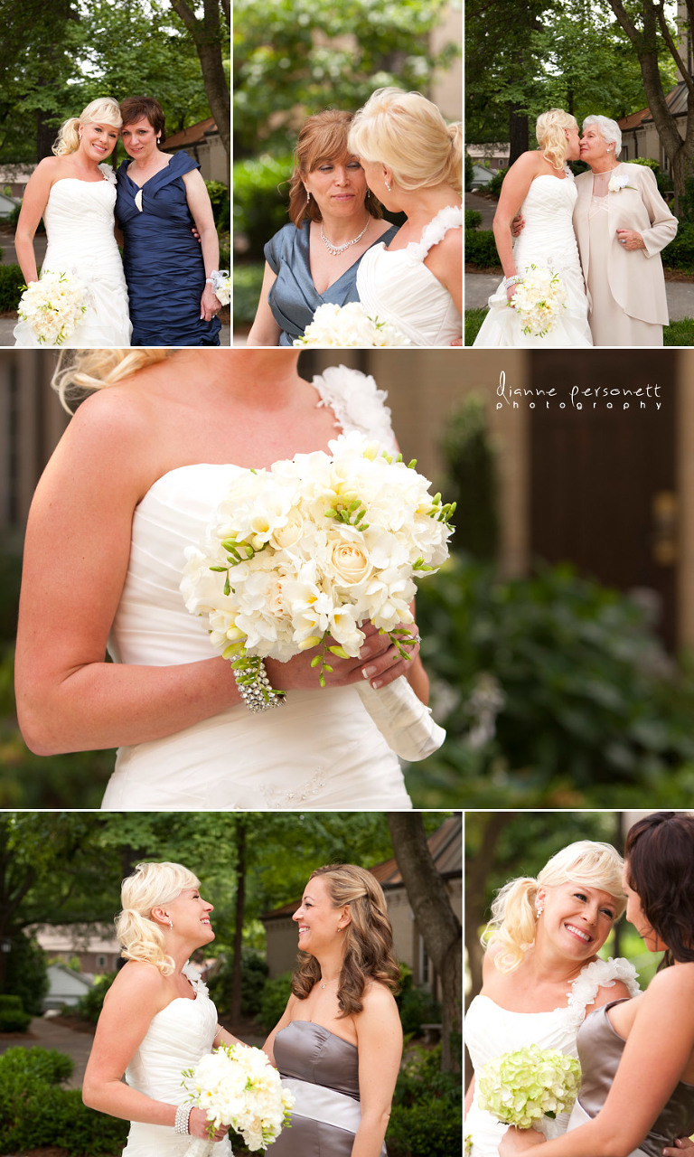 St.Patrick's Church Charlotte wedding photos, grey and green wedding colors