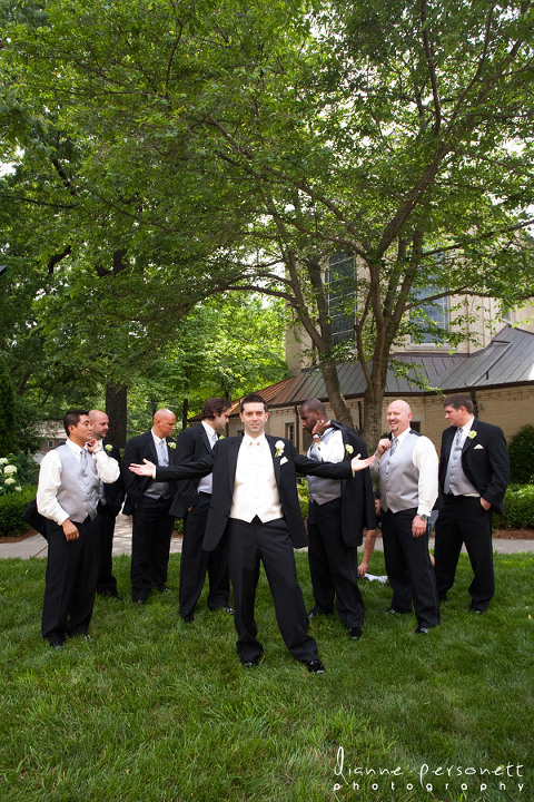 St.Patrick's Church Charlotte wedding photos, grey and green wedding colors