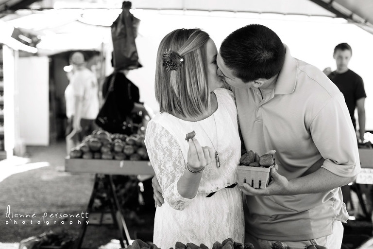 engagement photos at the farmers market charlotte