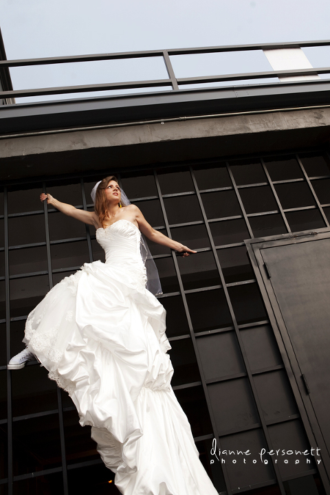 Uptown Charlotte bridal session photos