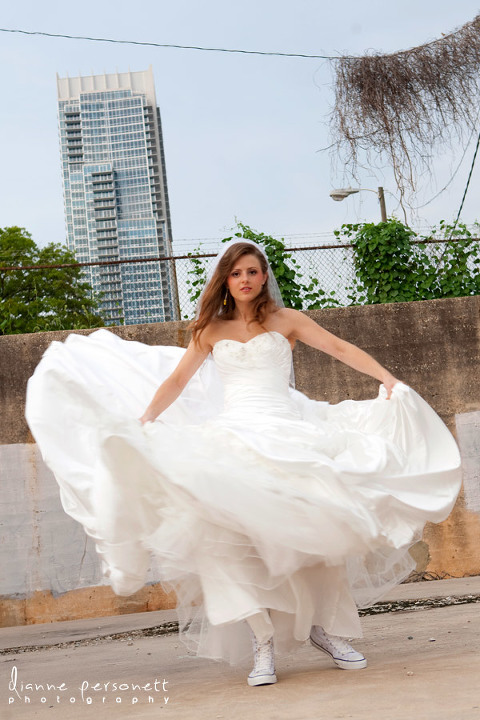 Uptown Charlotte bridal session photos