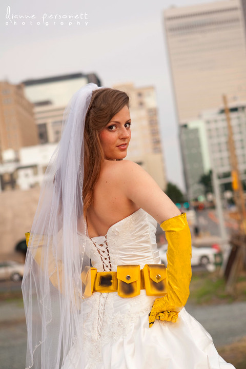 batman themed bridal portraits