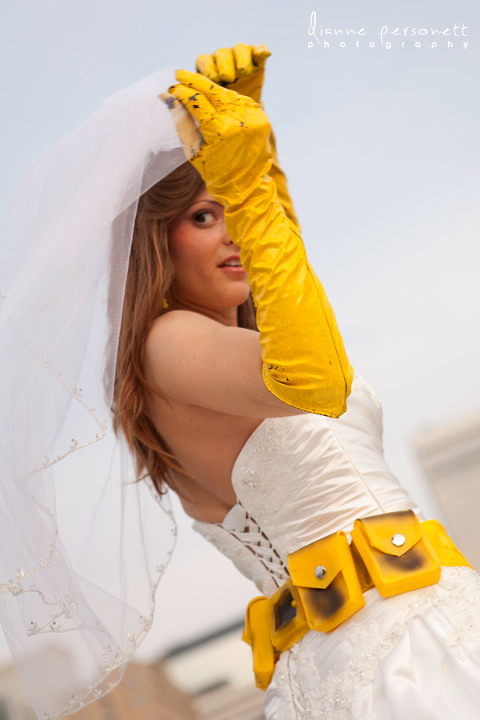 batman themed bridal portraits