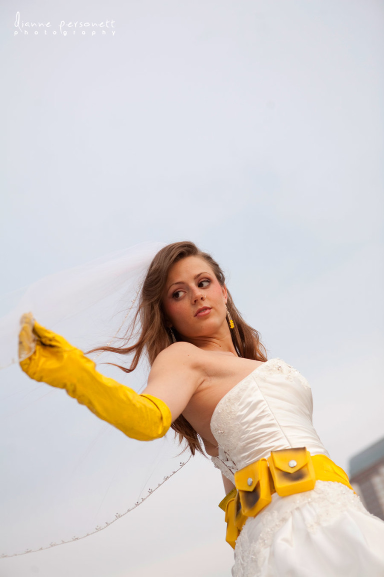 batman themed bridal portraits