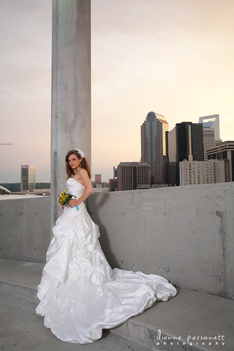 Uptown Charlotte bridal session photos