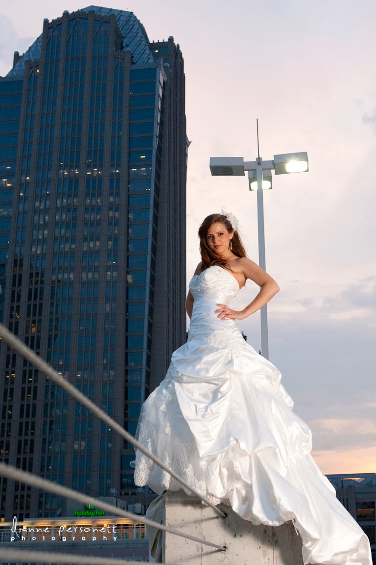 Uptown Charlotte bridal session photos