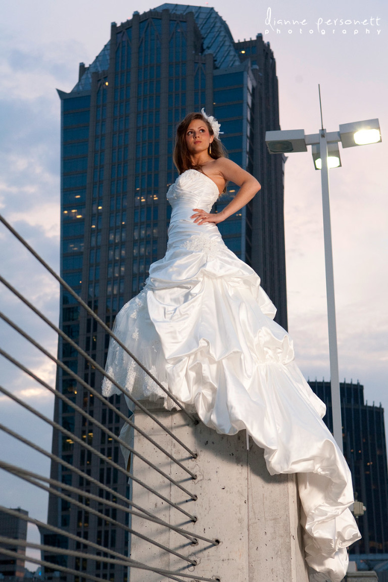Uptown Charlotte bridal session photos