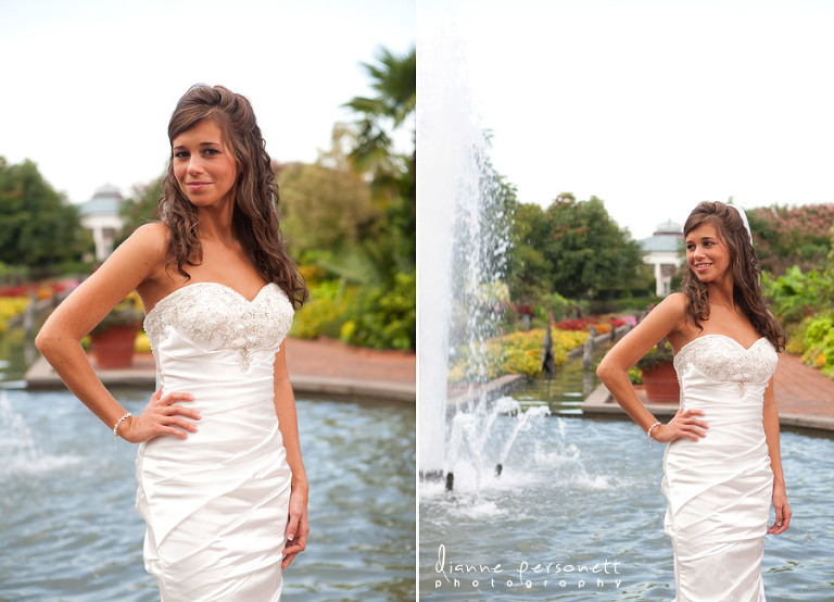 bridal portraits at Daniel Stowe Botanical gardens belmont nc