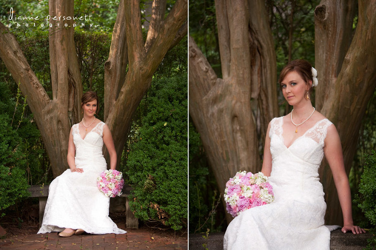 Charlotte bridal session at wing haven gardens