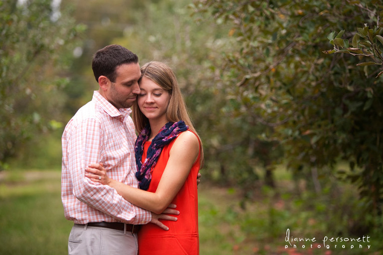 engagement photos at windy hill orchard sc