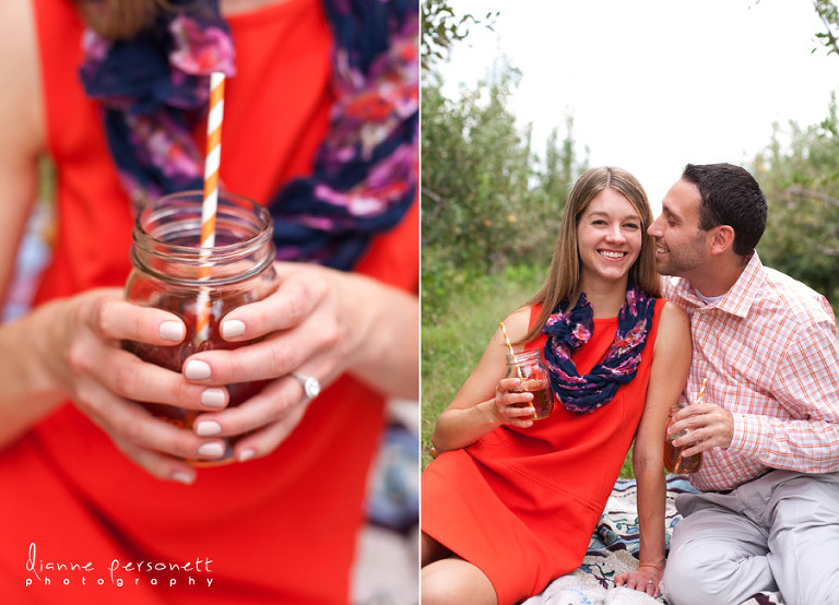 engagement session at windy hill orchard sc