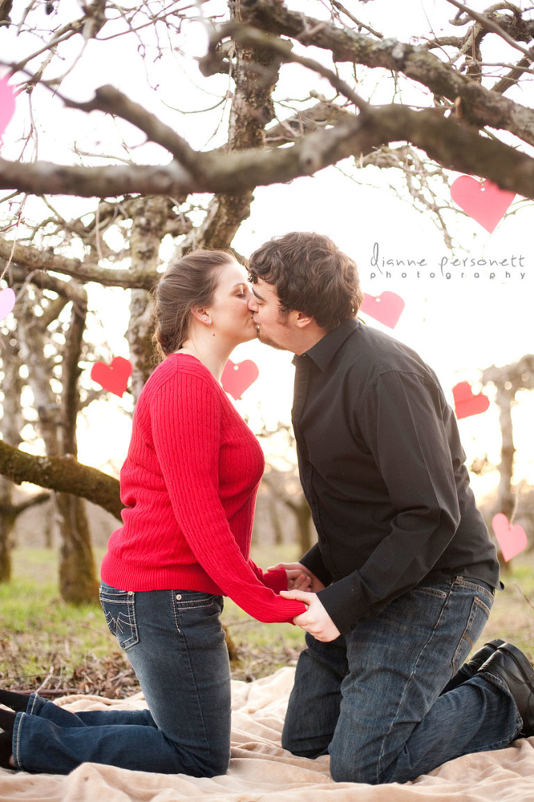 valentine's day inspired engagement photos