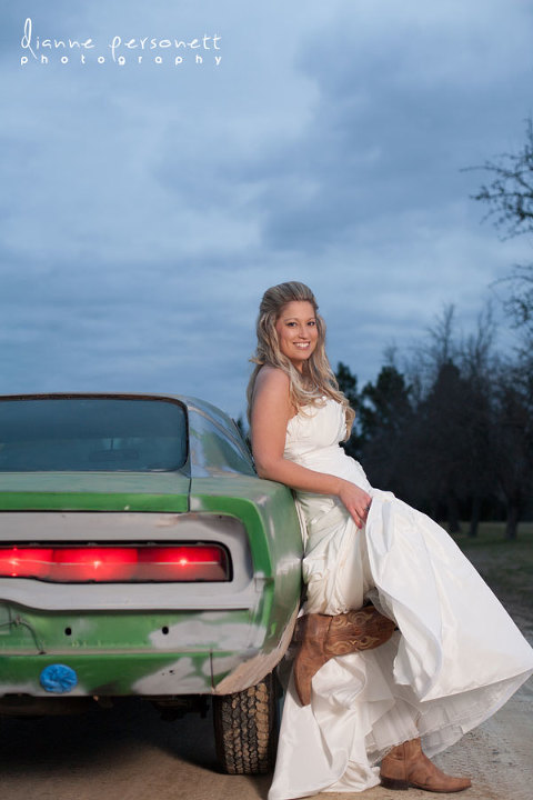 winston-salem NC bridal session with vintage car