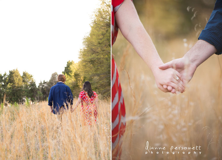charlotte nc engagement session in a field