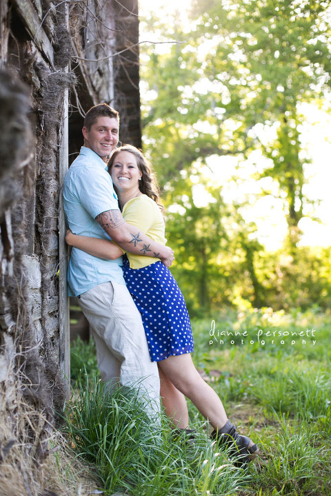 engagement photos at a barn mooresville nc