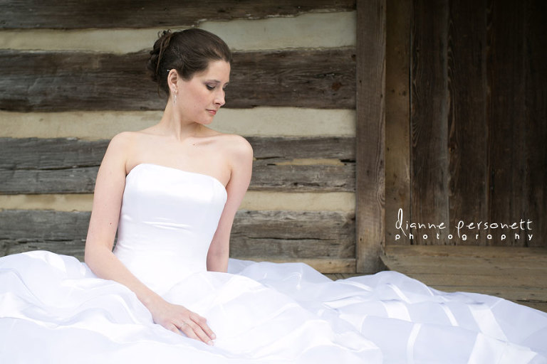 bridal session at the dairy barn