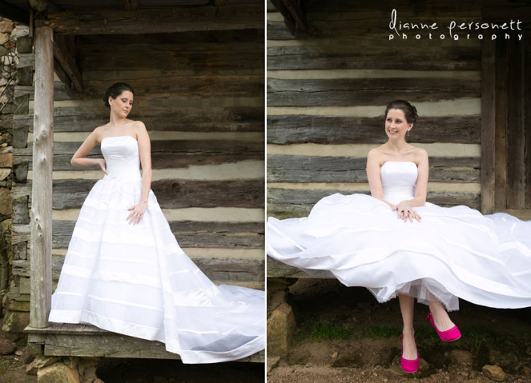 bridal session at the dairy barn