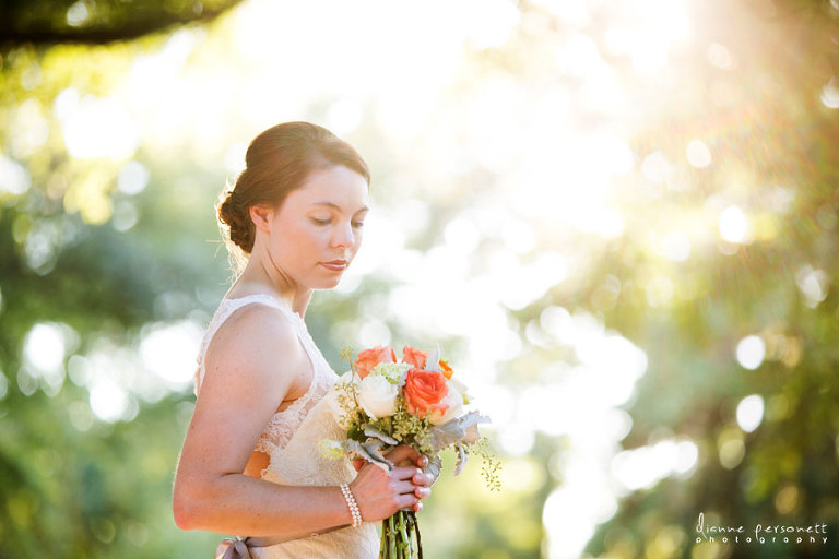 bridal photos at davidson college campus