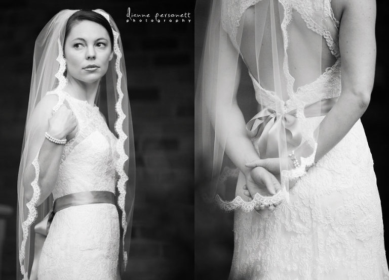 bridal photos at davidson college campus