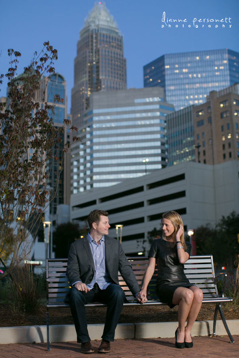 uptown charlotte engagement photos