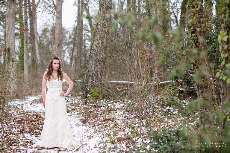 charlotte nc bridal photos in the snow